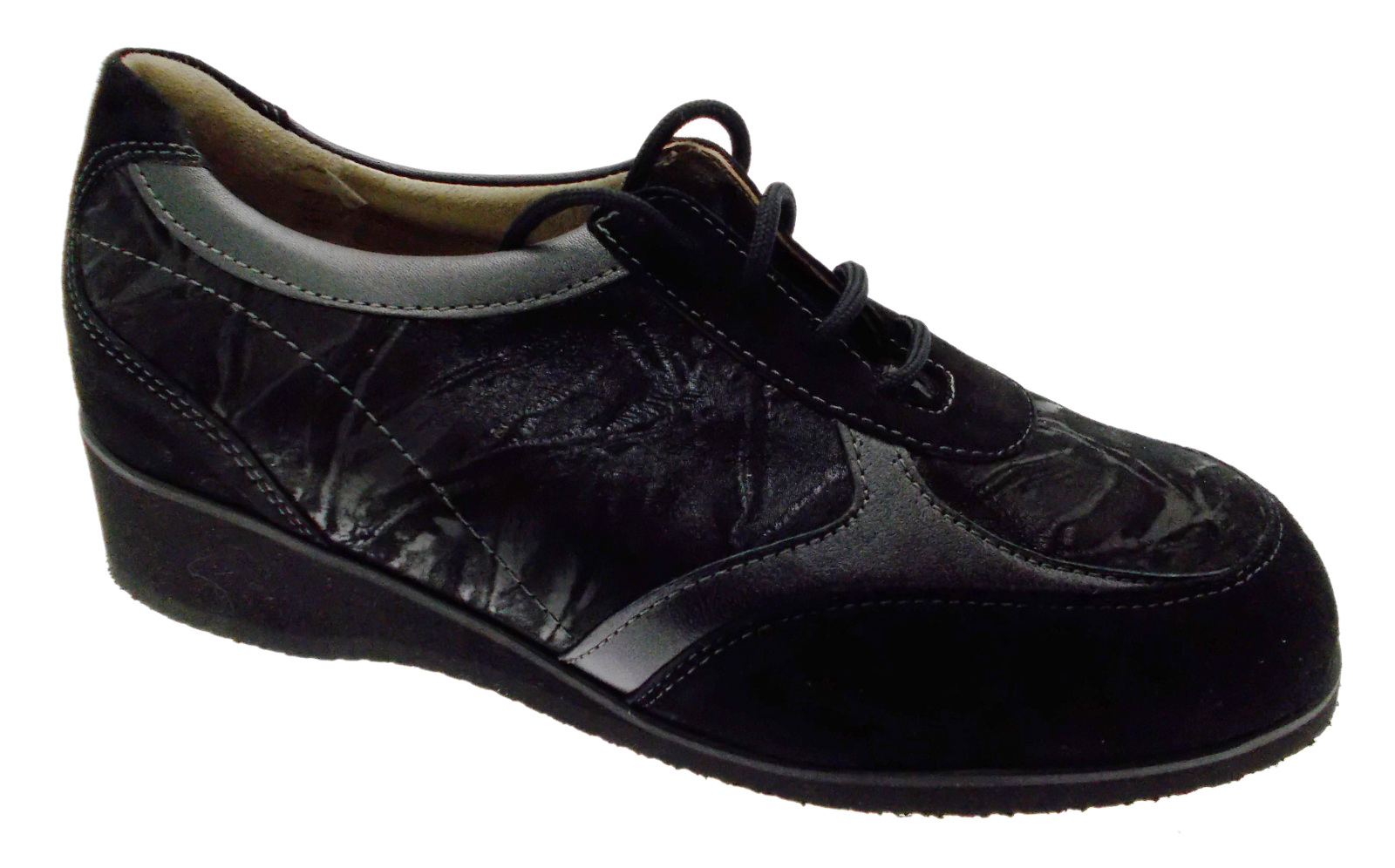 Article L805a black laces extra large orthopedic shoe woman Loren | eBay