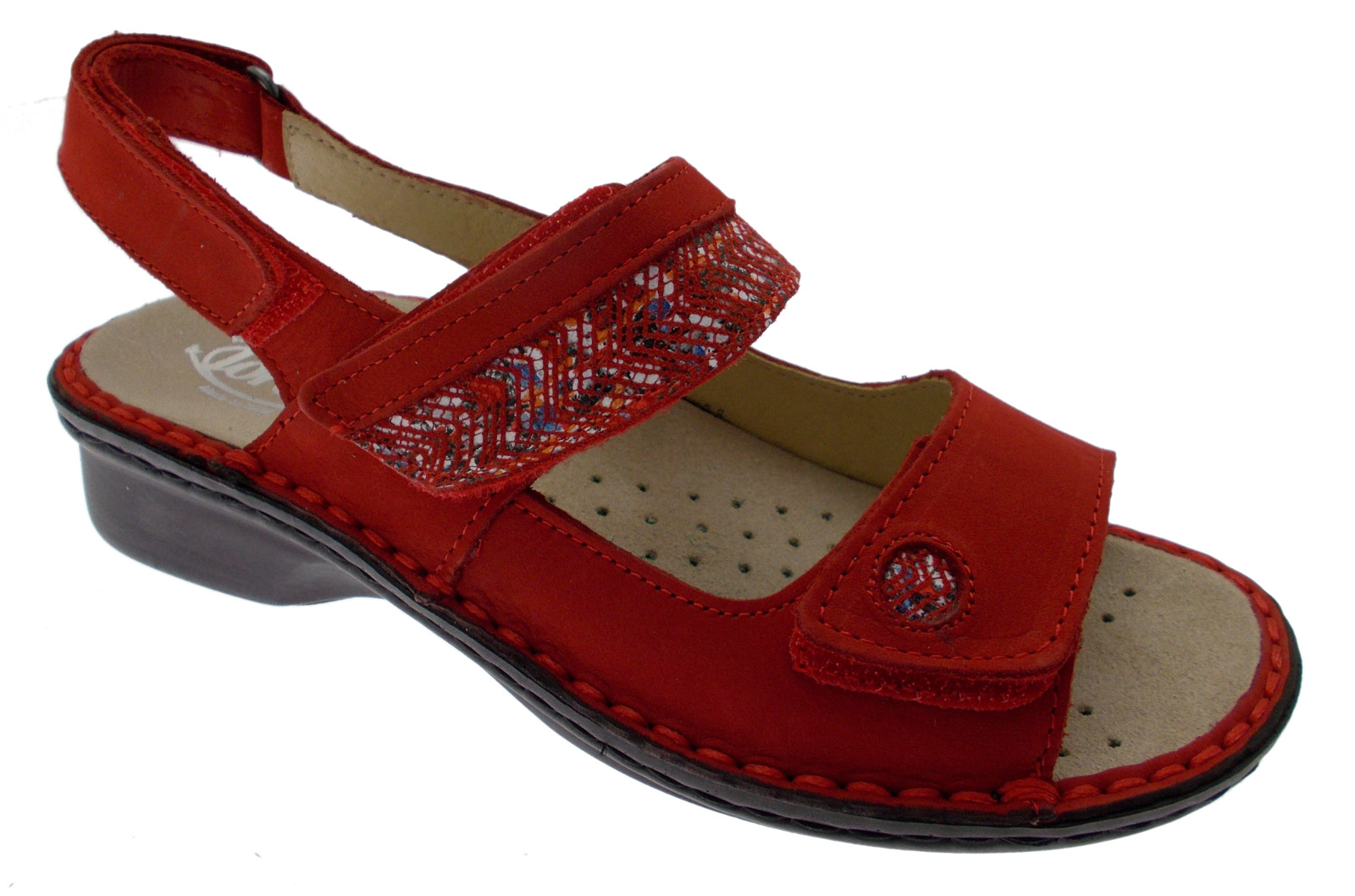 M2716 extra large orthopedic adjustable red sandal Loren | eBay